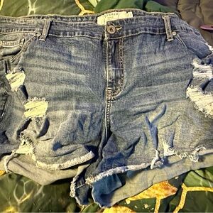 Torrid Ripped Blue Jean Shorts